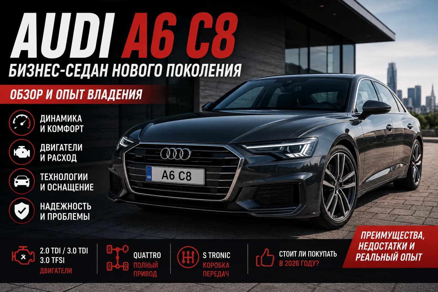 Audi A6 C8: стоит ли покупать бизнес-седан в 2026 году?