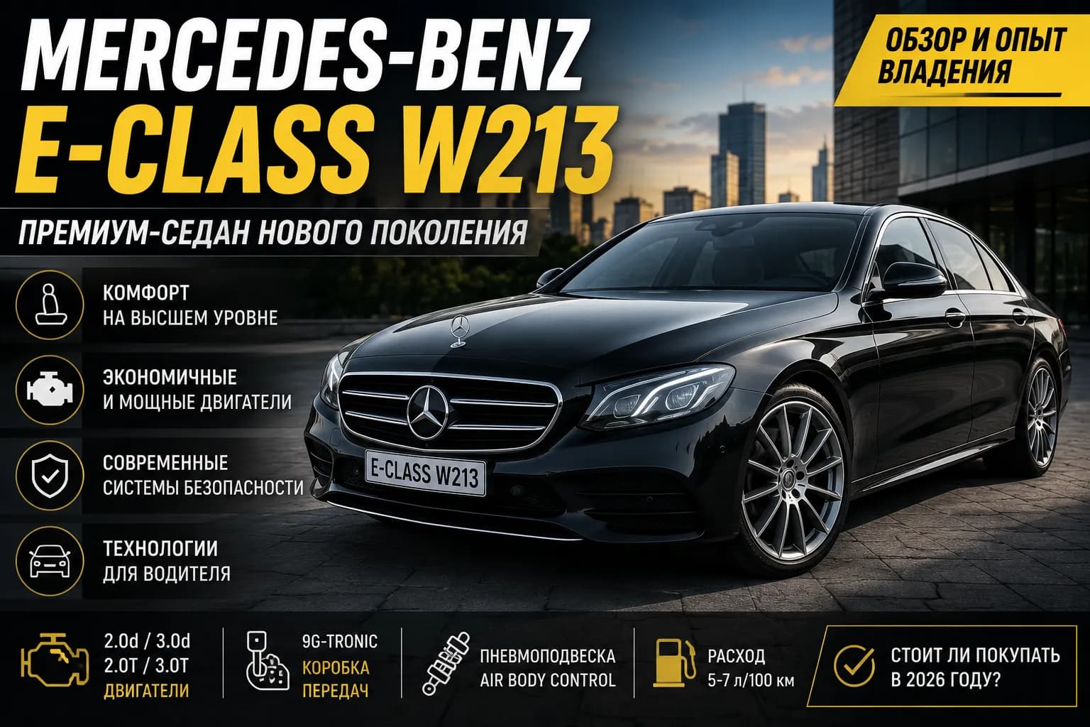 Mercedes-Benz E-Class W213: стоит ли покупать премиальный седан в 2026 году?