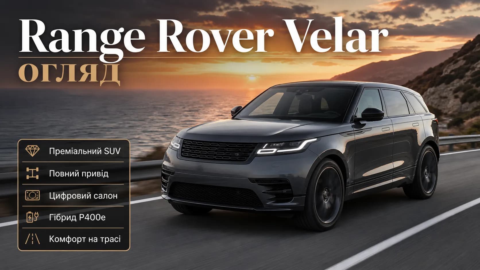 Range Rover Velar: стильный премиальный SUV с практичным характером