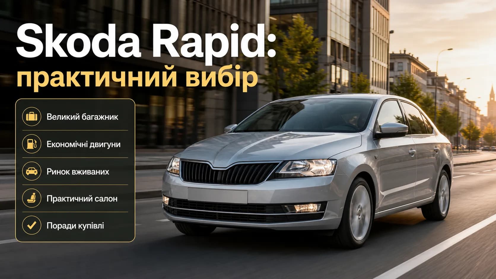 Skoda Rapid: практичний огляд моделі, двигунів і ринку вживаних авто