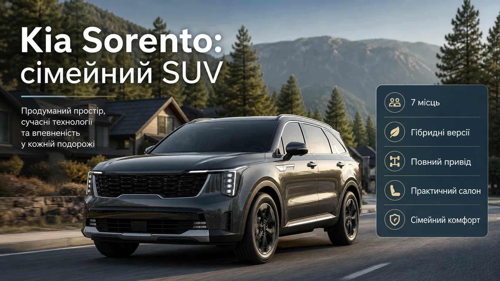 Kia Sorento: практичний сімейний SUV із сучасною технікою
