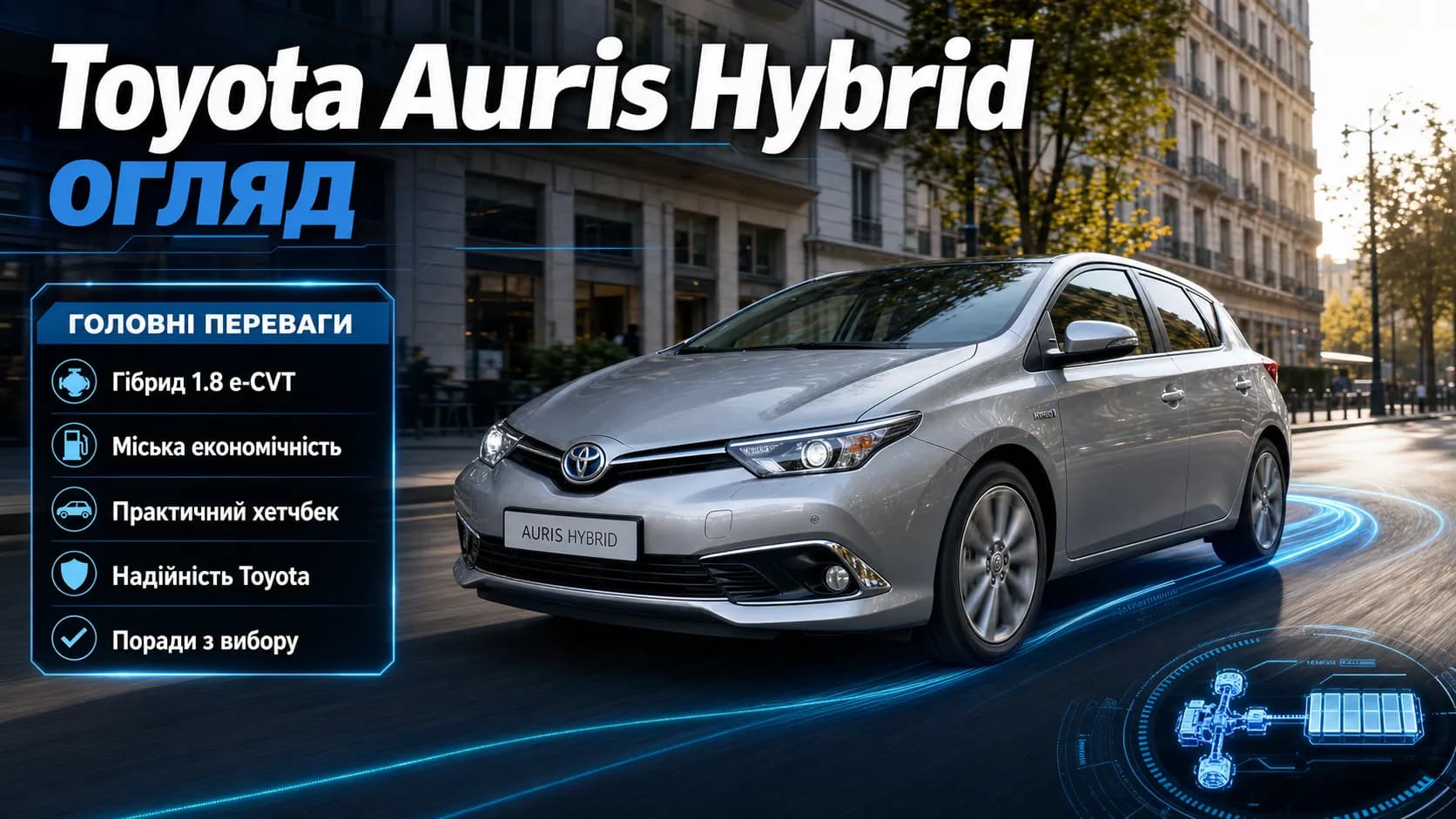Toyota Auris Hybrid: практичний гібрид для міста й траси