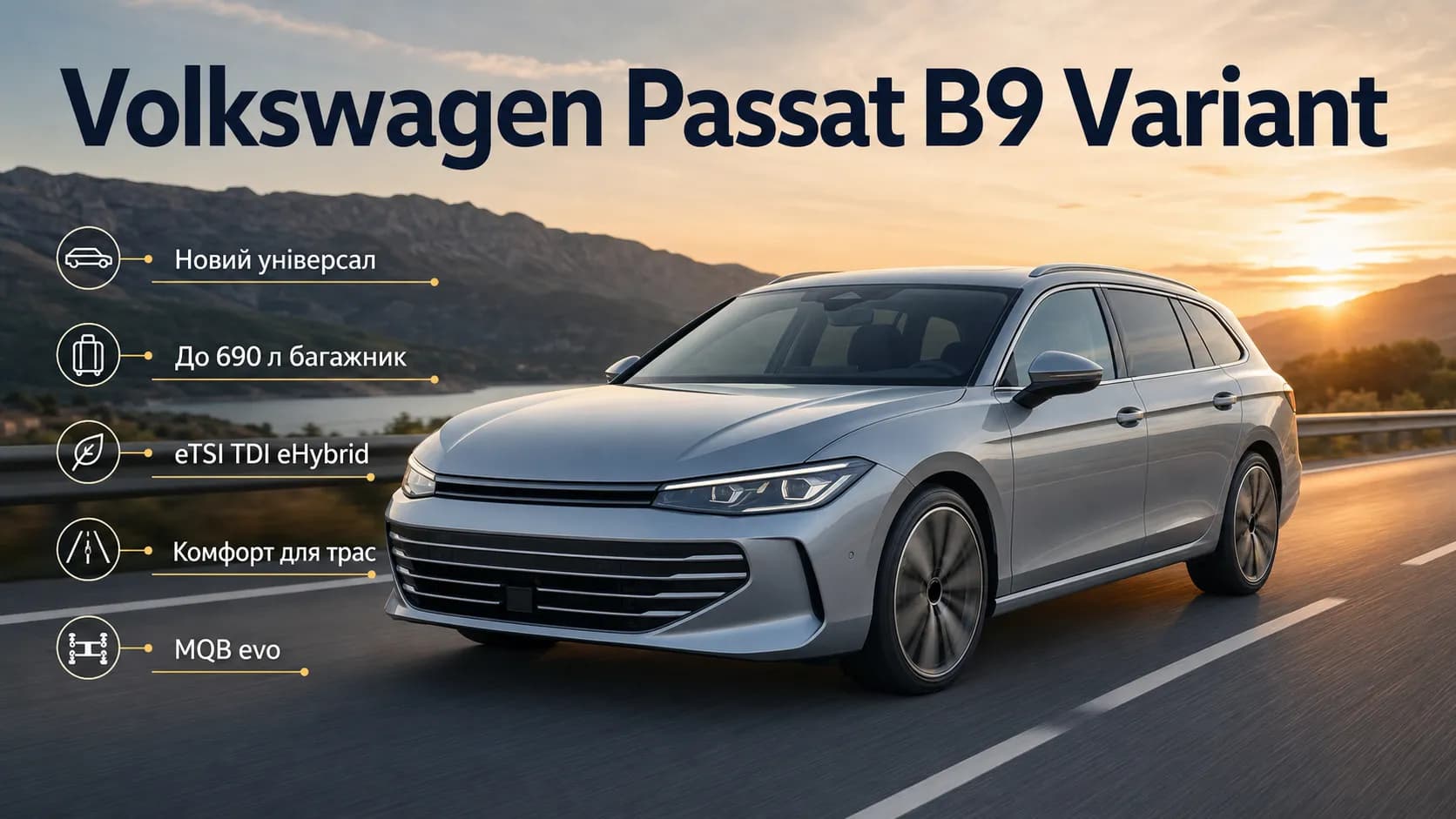 Volkswagen Passat B9: практичный универсал нового поколения