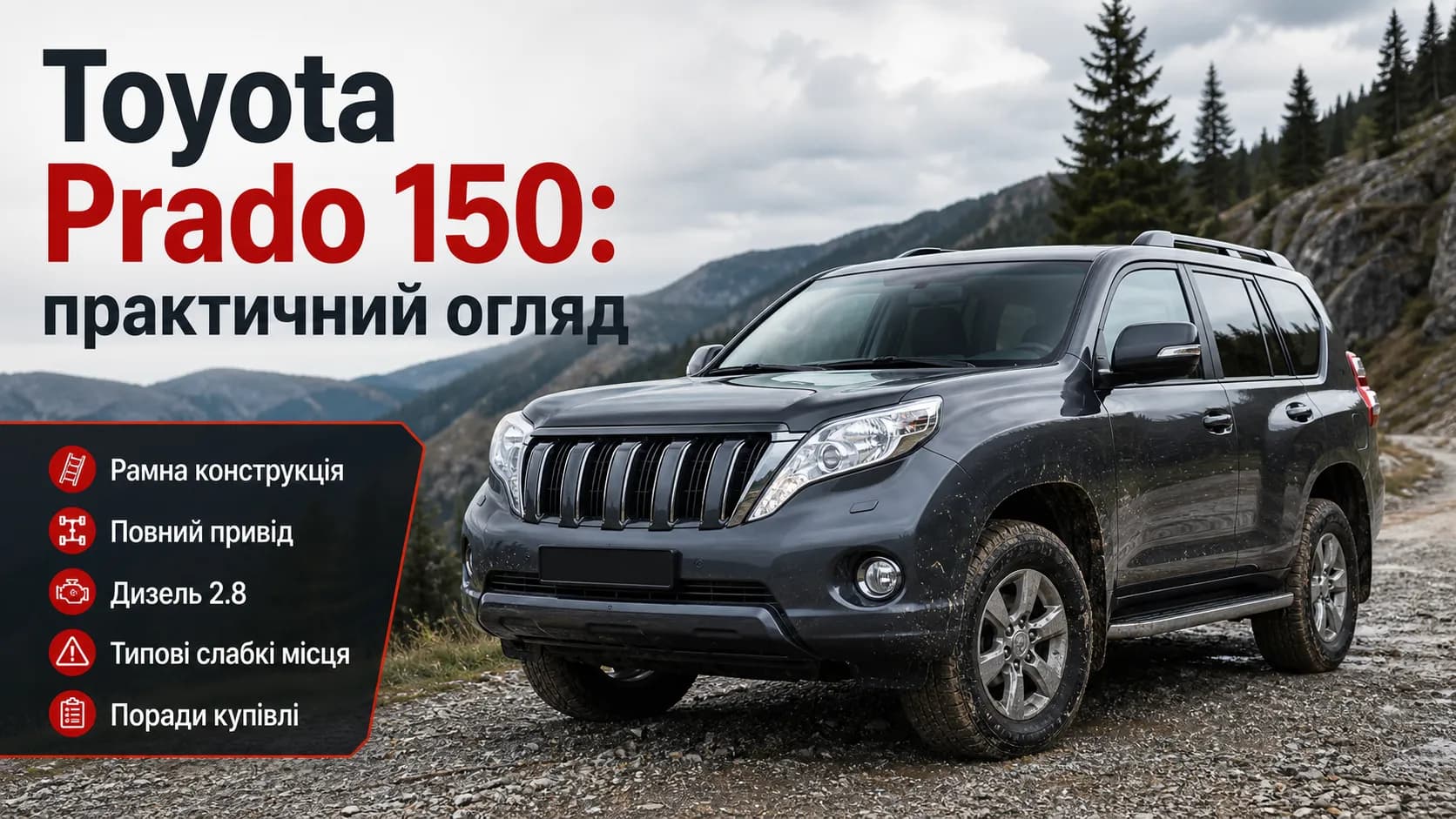 Toyota Prado 150: технічний огляд, досвід експлуатації та поради перед купівлею