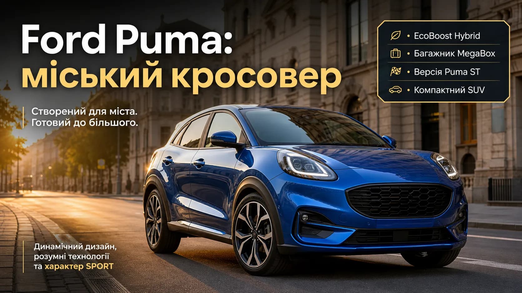 Ford Puma: практичний міський кросовер із характером