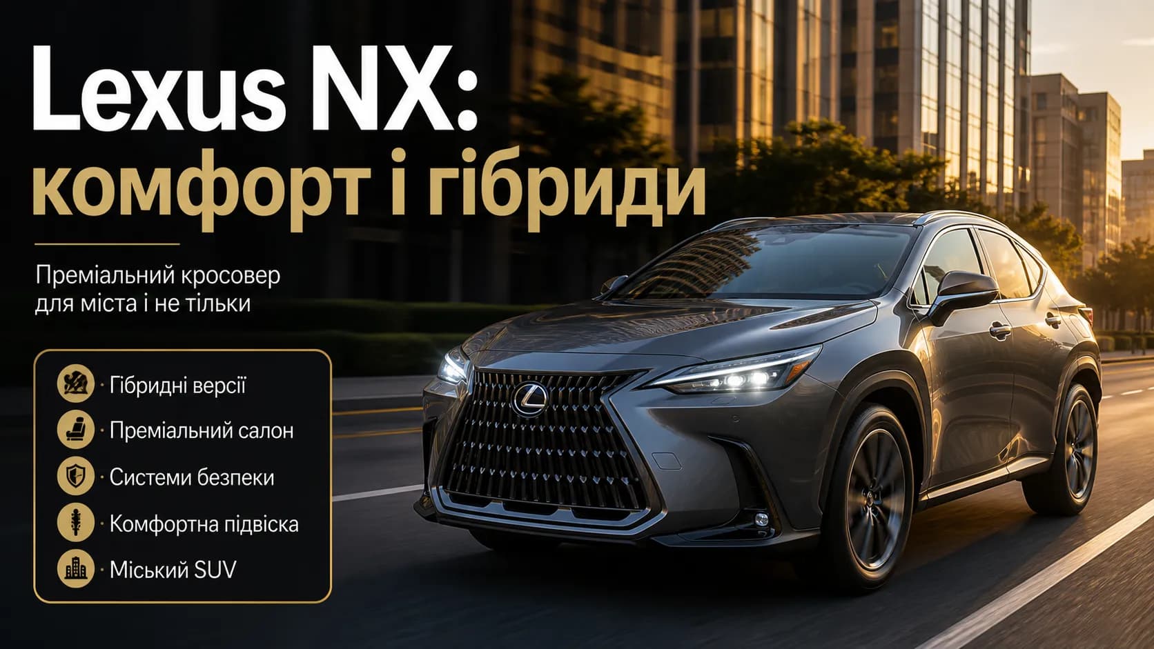 Lexus NX: сбалансированный премиальный кроссовер для города и путешествий