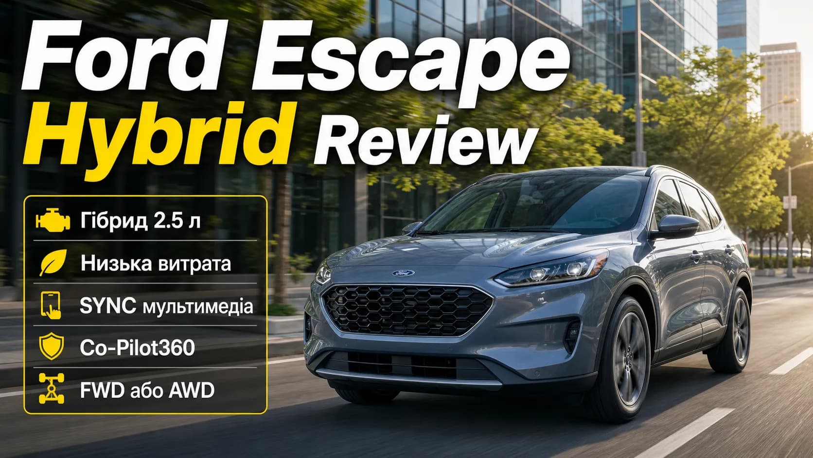 Ford Escape Hybrid: практичний кросовер із помірною витратою