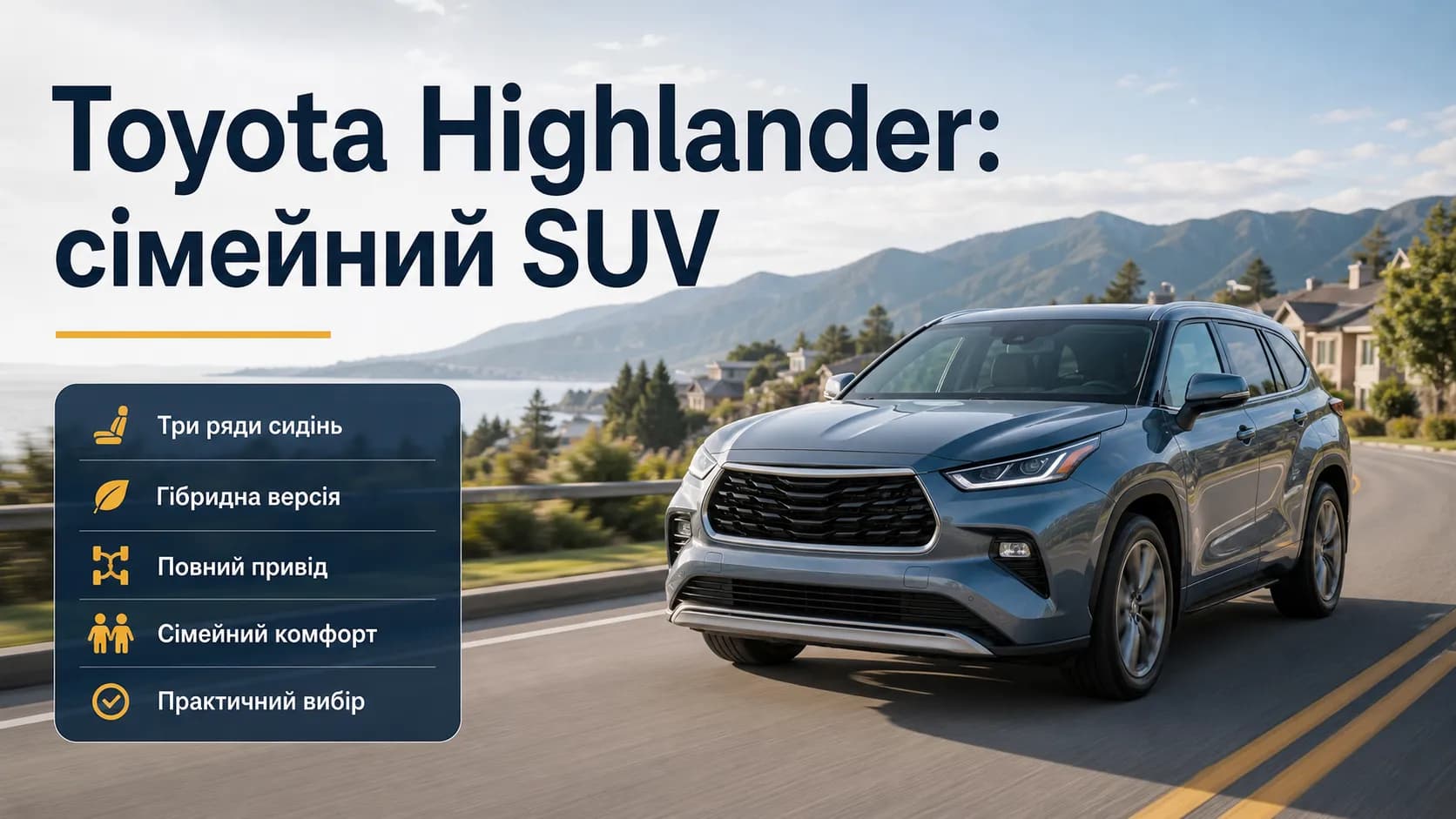 Toyota Highlander: практичный семейный кроссовер с гибридным акцентом