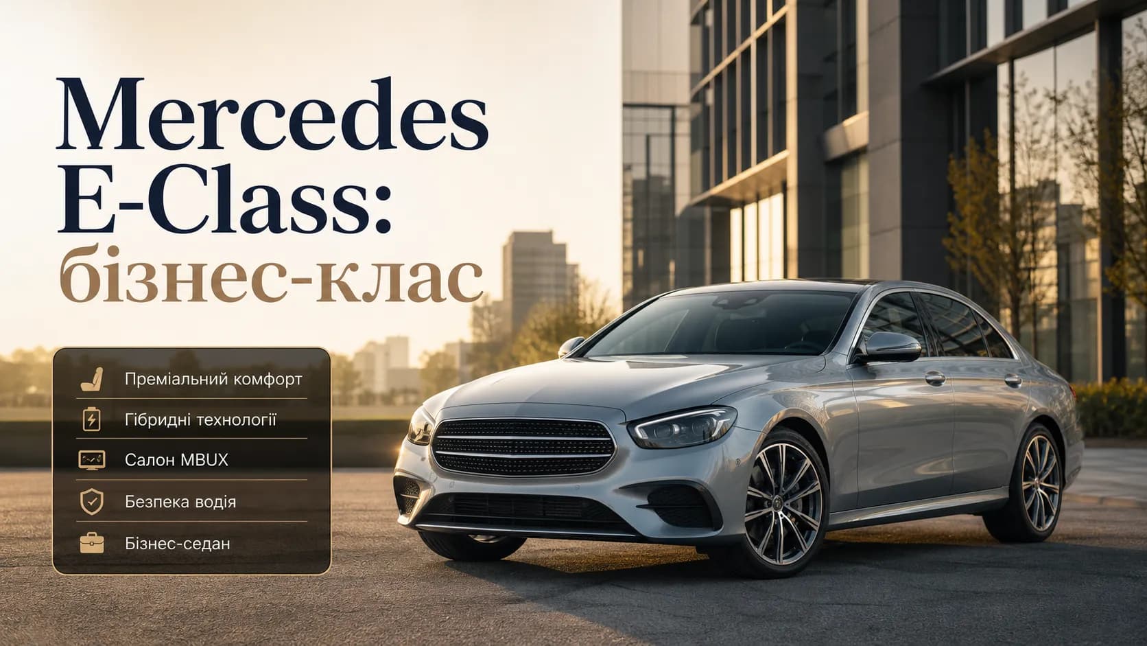 Mercedes E-Class: еволюція бізнес-седана з акцентом на комфорт і технології