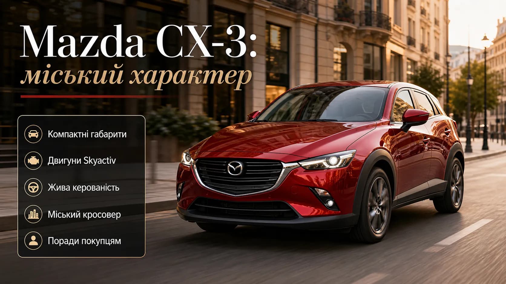 Mazda CX-3: практичний огляд компактного кросовера