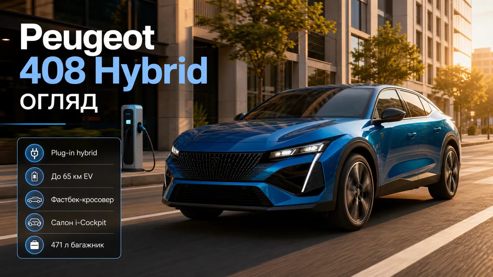 Peugeot 408 Hybrid: стильный фастбек с рациональной гибридной техникой